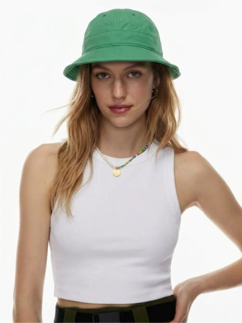 Aritzia TNA Green Gaffey Round Water Resistant Bucket Hat - XS/S, worn 1X!